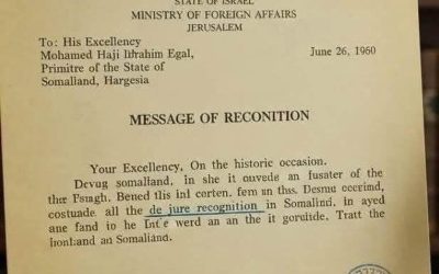 1960kii Dawladda Israel sidan ayay u aqoonsatay Somaliland