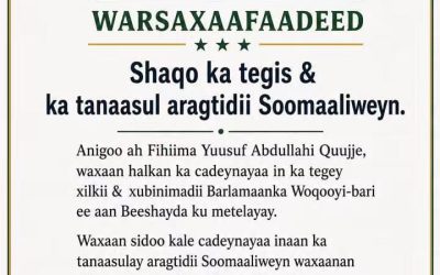 Warsaxaafadeed Ay Baahisay Siyaasiyad Fahiima Quunje